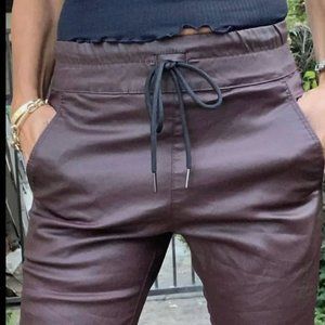 Bevy Flog Shely Vegan Leather Pant In Burgundy Size 29
